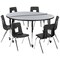 Flash Furniture Mobile 60" Circle Wave Grey Table Set-18" Chairs XU-GRP-18CH-A60-HCIRC-GY-T-A-CAS-GG - alternate 3